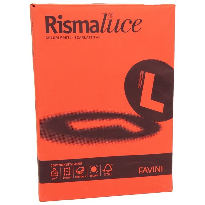 Cartotecnica Favini Rismaluce 140 Rosso Scarl Col Forti