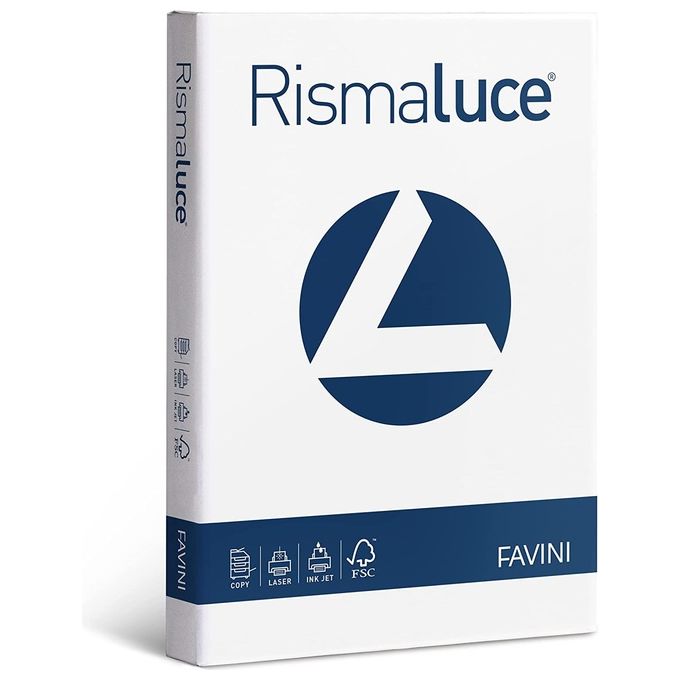Favini A670104 Rismaluce Carta per Stampanti A4 21x29,7 cm 200 g-mq 125 Fogli colore Bianco