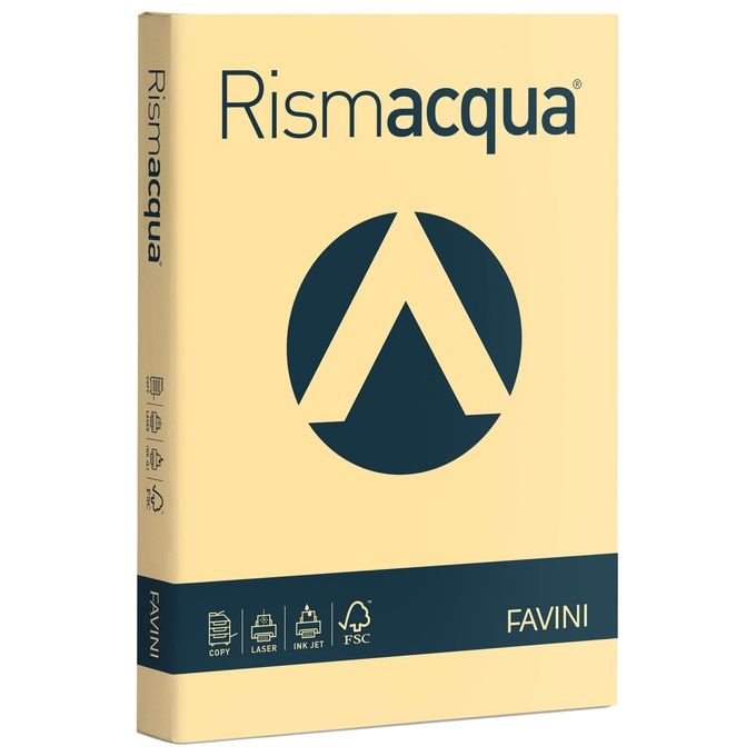 Favini A67R104 Rismacqua Cartoncino Colorato A4 200 g-m² 125 fogli FSC colore Camoscio