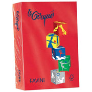Favini A74C304 Le Cirque Carta Colorata A4 160 g-m² 250 Fogli colore Rosso Scarlatto