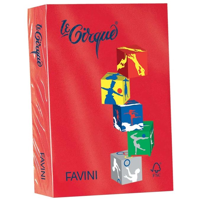 Favini A74C304 Le Cirque Carta Colorata A4 160 g-m² 250 Fogli colore Rosso Scarlatto
