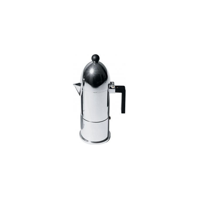 Alessi A9095-6 B La Cupola Caffettiera Moka in Alluminio 6 tazze 30 cl colore Nero