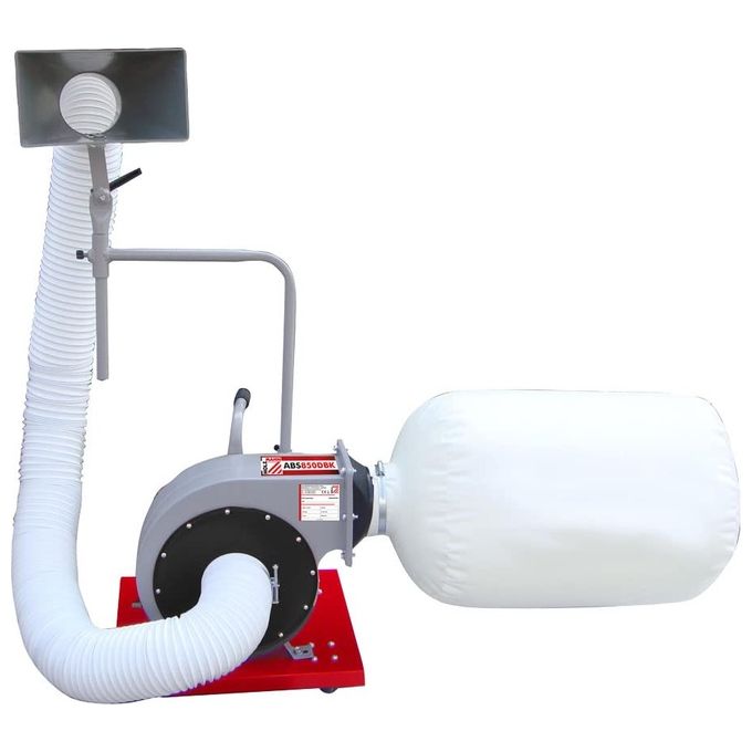 HOLZMAN ABS850DBK Aspiratore per trucioli Portatile 750 W 56 L con 4 Ruote per Torni da Legno colore Nero