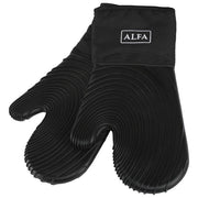 Alfa Forni 818813 Guanti da Forno in Silicone Resistente fino a 220°C Lavabile in Lavastoviglie colore Nero