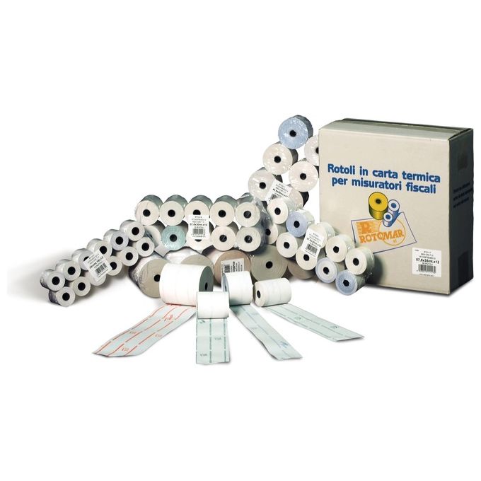 Rotomar AEE0570D06012B Rotoli Carta per Calcolatrice Pura Cellulosa 57mm 35m Ø60mm 60g-m² Confezione 10 colore Bianco