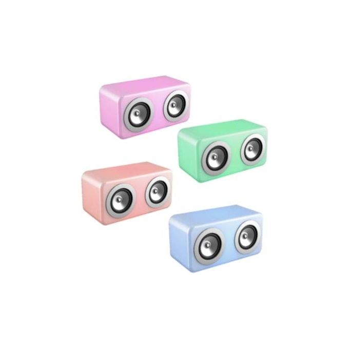 Akai AKBT200 Cassa Bluetooth Portatile Cubo Doppio LED Multicolore 3W x 2 Stereo AUX Micro USB colore Multicolore