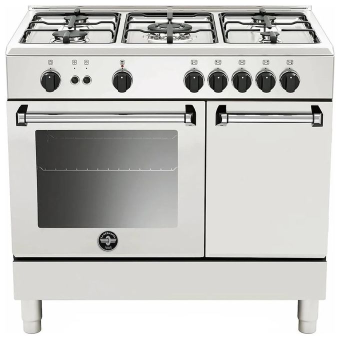 La Germania AMN9P5GBV24 Cucina a gas 90x60 cm 5 fuochi Forno a gas ventilato 50 L Grill elettrico Classe A+ colore Bianco