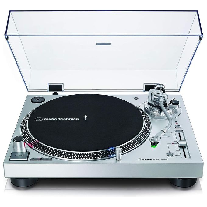 Audio-Technica AT-LP120XUSBSV Giradischi a Trazione Diretta USB 33 45 78 rpm Preamplificatore Phono Integrato Testina AT-VM95E colore Argento
