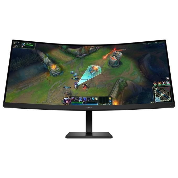 HP AV4C1E9#ABB Omen Monitor da gaming curvo 34'' WQHD 180 Hz 1ms MPRT AMD FreeSync Premium VESA DisplayHDR 400 colore Nero