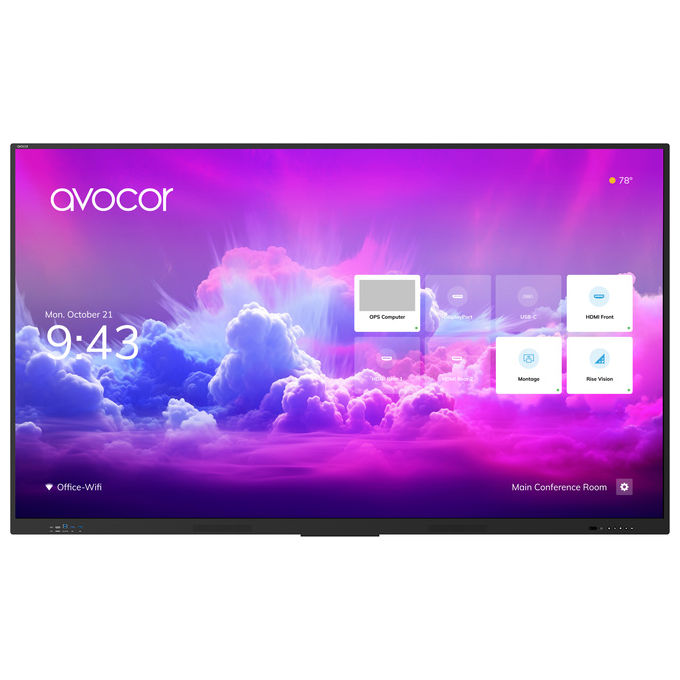 Avocor AVE-5550 Digital Signage Lavagna Interattiva 55'' 4K 3840x2160 Pixel 40-point Touch IR 400 cd-m² colore Nero