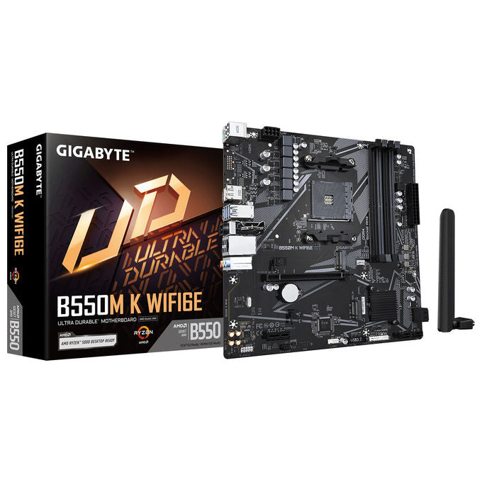 Gigabyte B550M K WF6E Scheda madre micro ATX AM4 DDR4 128 GB WiFi 6E Bluetooth 5.3 colore Marrone scuro