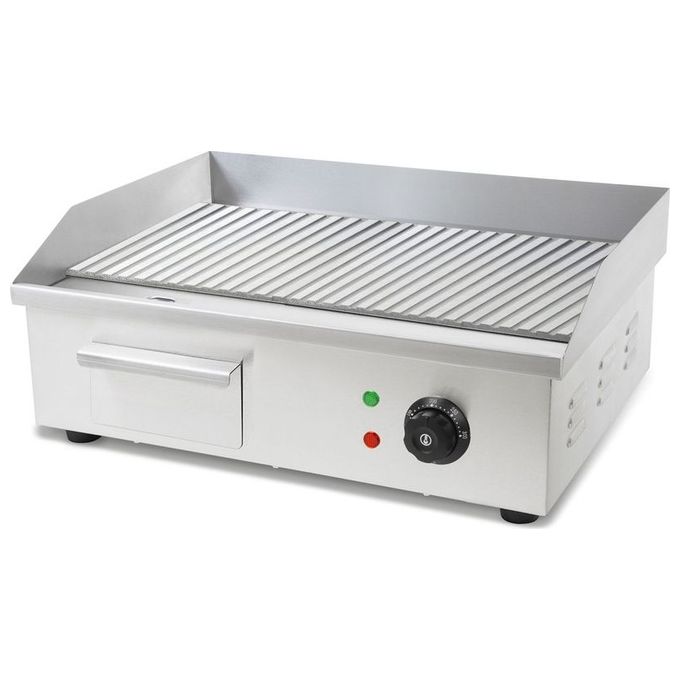 Cenedese B840 Griglia Elettrica da Tavolo Inox Doppia Griglia Cromata 1900W Resistenza Corazzata Autopulente Anti Fumo colore Inox