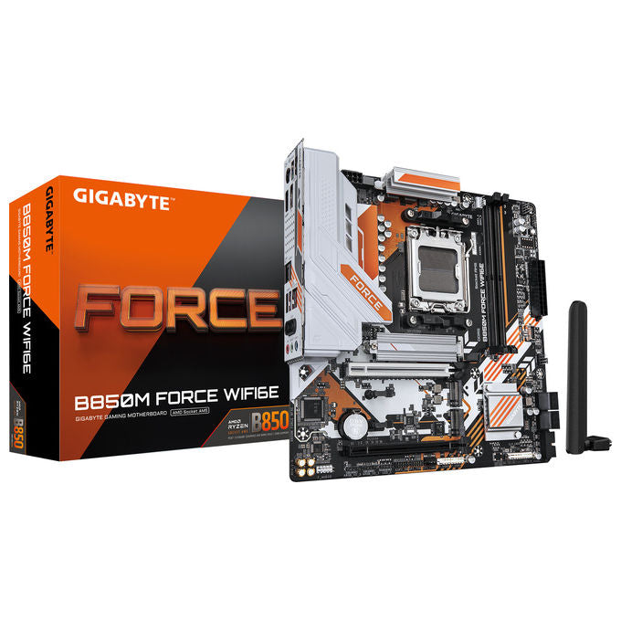 Gigabyte B850M FORCE WF6E Scheda madre AM5 DDR5 fino a 9600 MHz OC WiFi 6E tre slot M.2