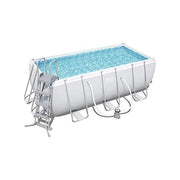 Bestway 56456 Power Steel Piscina Fuori Terra Rettangolare 412x201x122 cm 8124 L con Pompa Filtro