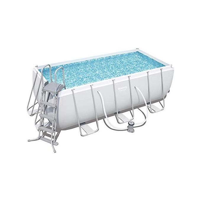 Bestway 56456 Power Steel Piscina Fuori Terra Rettangolare 412x201x122 cm 8124 L con Pompa Filtro