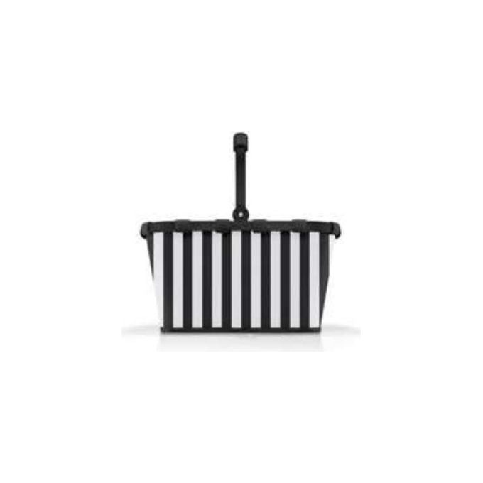 Reisenthel BK7086 carrybag Cestino per shopping 22 L in alluminio e poliestere pieghevole con fondo rigido e tasca interna colore Nero Bianco