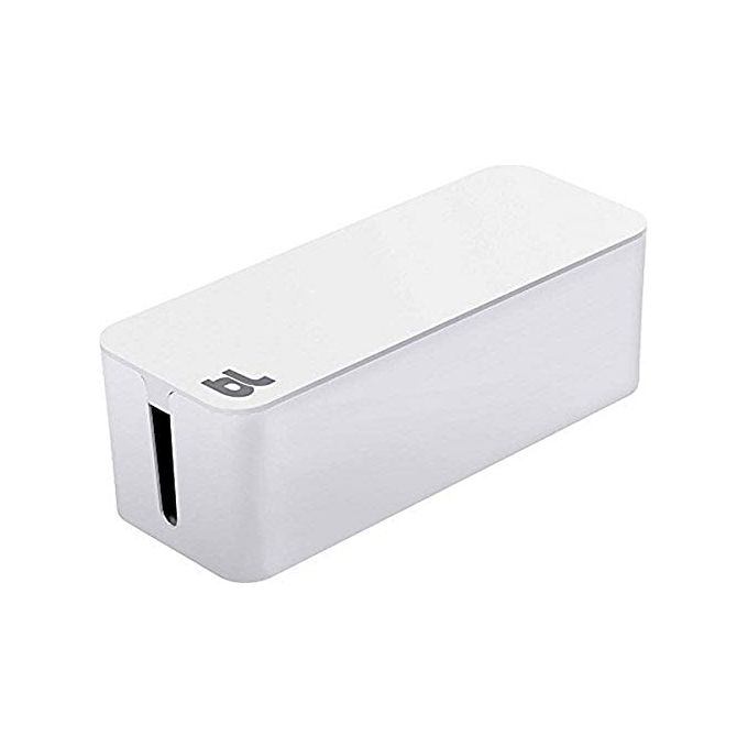 Bluelounge BLUCB-01-WH CableBox Organizzatore di Cavi Plastica Ignifuga con Passacavi Laterali colore Bianco