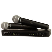 Shure BLX288E-PG58-M17 BLX Sistema Radiomicrofonico Wireless Dual Canale 2 Microfoni PG58 100m QuickScan colore Nero