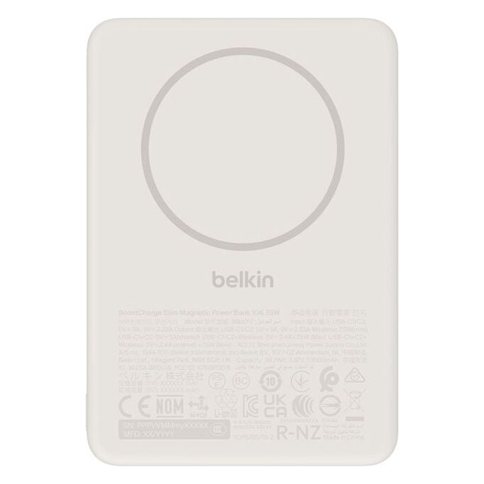 Belkin BPD017HQSA Batteria Portatile 5000 mAh con Carica Wireless e USB Tipo C 7,5 W colore Sabbia