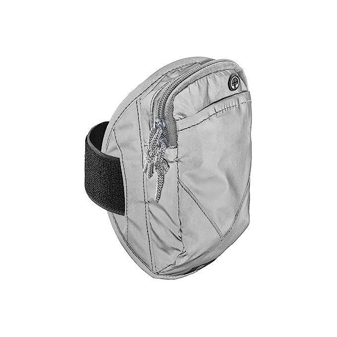 Cellularline ARMBANDPOCKET67D Armband Pocket Fascia da Braccio Sportiva Universale Doppia Tasca Sweat-proof Tessuto Catarifrangente colore Grigio