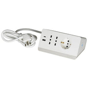 BTicino S3711DBU CasaandUfficio Multipresa da Scrivania 3 Prese AC 2 USB Tipo A+C Cavo 2 m colore Bianco