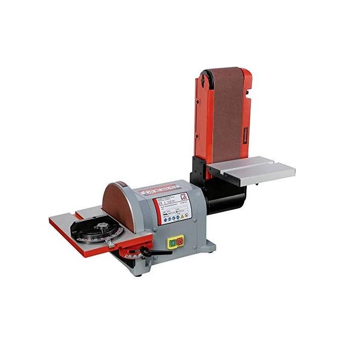 HOLZMAN BT203-914_230V Levigatrice a Nastro e Disco 550 W 9,2 m-s 203 mm con Tavolo Regolabile fino a 45° cambio rapido nastro aspirazione 36,5 mm colore Nero