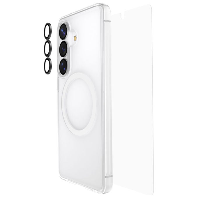 Belkin BUA002HQ SCREENFORCE Titan Custodia Cover per Samsung Galaxy S26 Compatibile MagSafe Protezione Fino a 4 m con Protettore Schermo e Obiettivo colore Trasparente