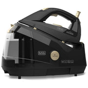 Black+decker BXSS2400E Ferro da Stiro con Caldaia 2400 W Piastra Ceramica Getto Vapore 130 g-min Vapore Continuo 0-45 g-min 7 bar colore Nero