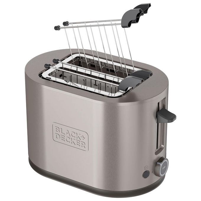 Black and Decker BXTOA901E Tostapane 2 Fette 900 W 7 Livelli Doratura Funzione Scongelamento colore Acciaio Inox