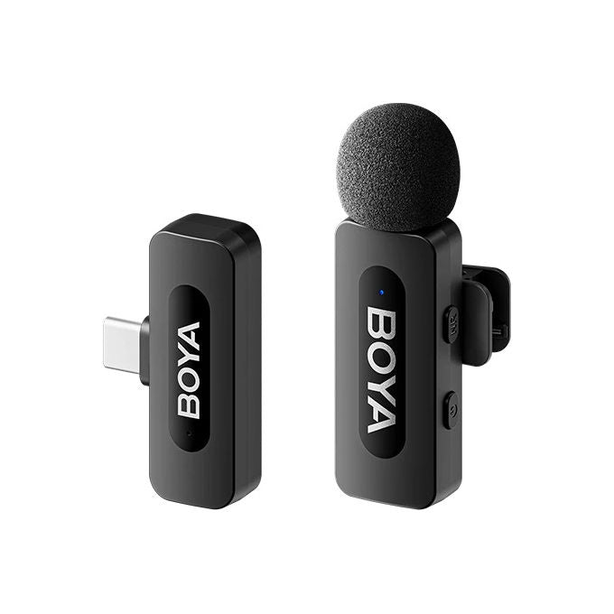 BOYA BY-V10 BY-V10 V2.0 Microfono Wireless 2.4 GHz USB Type-C Fino a 9 ore di Autonomia Riduzione del Rumore colore Nero