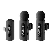 BOYA BY-V2 V2.0 Microfono Wireless per Lightning con 2 Trasmettitori 1 Ricevitore Portata 100 m Durata Batteria 9 h colore Nero