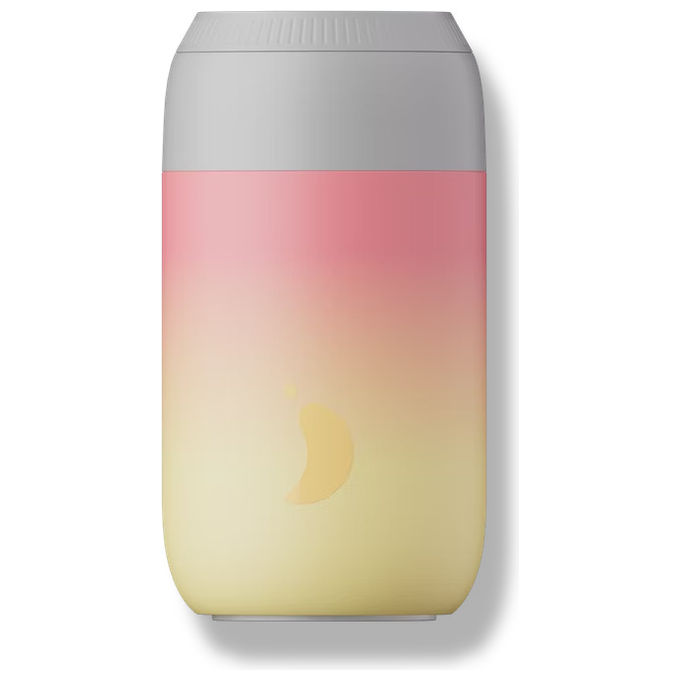 Chilly's C340S2DBRK Coffee Mug Series 2 Tazza Termica 0,34 L Doppia Parete Coperchio Incluso colore Grigio Rosa Giallo