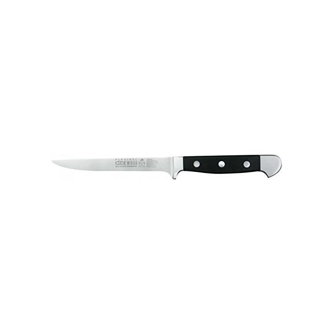 Güde 1703-13 Alpha Coltello da Disosso Flessibile Lama 13 cm in Acciaio al Cromo-Vanadio-Molibdeno Manico in Hostaform colore Nero