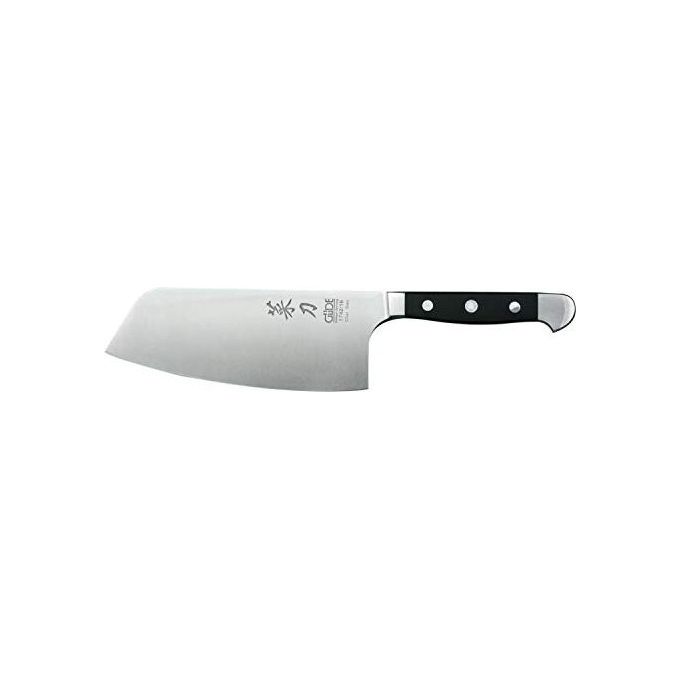 Güde 1742-16 Alpha Coltello da Cucina Cinese Chai Dao Lama 16 cm Acciaio al Cromo-Vanadio-Molibdeno Doppio Collarino colore Nero