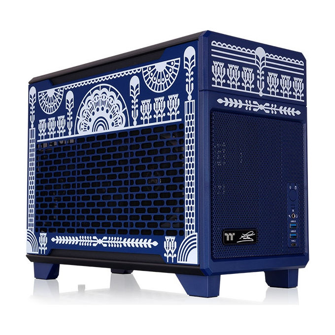Thermaltake CA-11A-00SPNN-AR TR100 Koralie Edition Case PC Mini-ITX USB 3.2 Gen 2 Type-C colore Blu