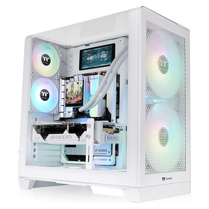 Thermaltake 4711658540010 View 390 Air Case Mid Tower con Vetro Temperato e Supporto Raffreddamento Liquido colore Bianco