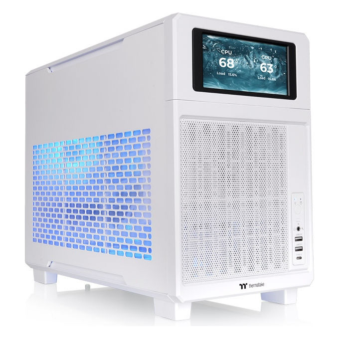 Thermaltake TR200 Snow White Case PC Mini-ITX e Micro ATX con Filtro Antipolvere 5 Slot Espansivi 2 Vani 3.5'' 1 Vano 5.25'' colore Bianco