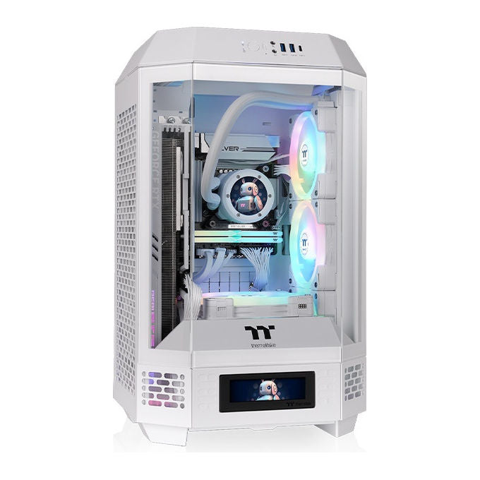 Thermaltake CA-1Z9-00S6WN-00 The Tower 250 Snow Mini Tower con Display LCD 3.9'' e Finestra Laterale colore Bianco