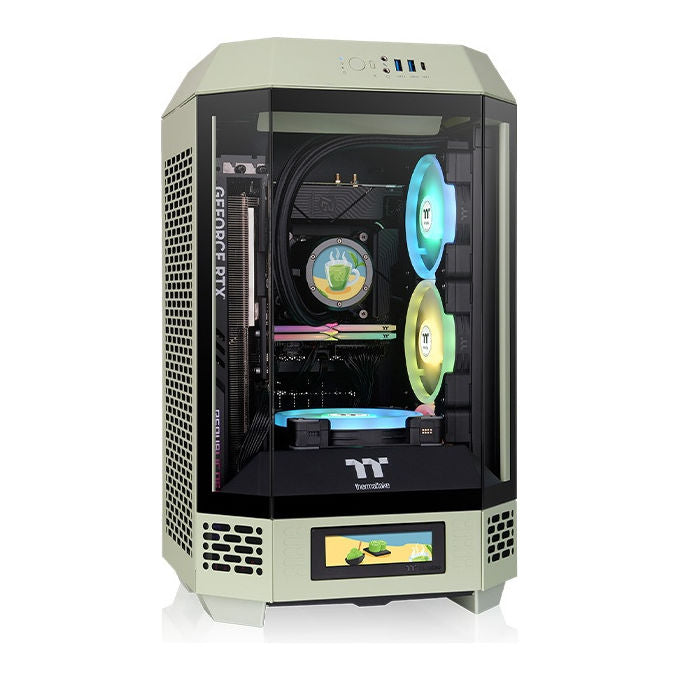 Thermaltake WTH250MATCHAGREEN The Tower 250 Mini Tower con Finestra Laterale e Filtri Anti-polvere colore Verde