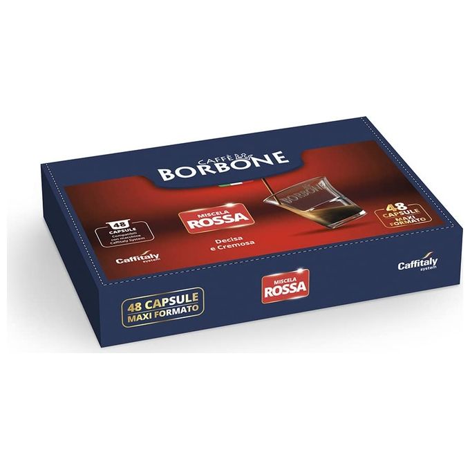 Caffe' Borbone 1001259000000 Miscela Rossa Capsule Compatibili Caffitaly 48 Capsule 100% Robusta Intensita' 9-10