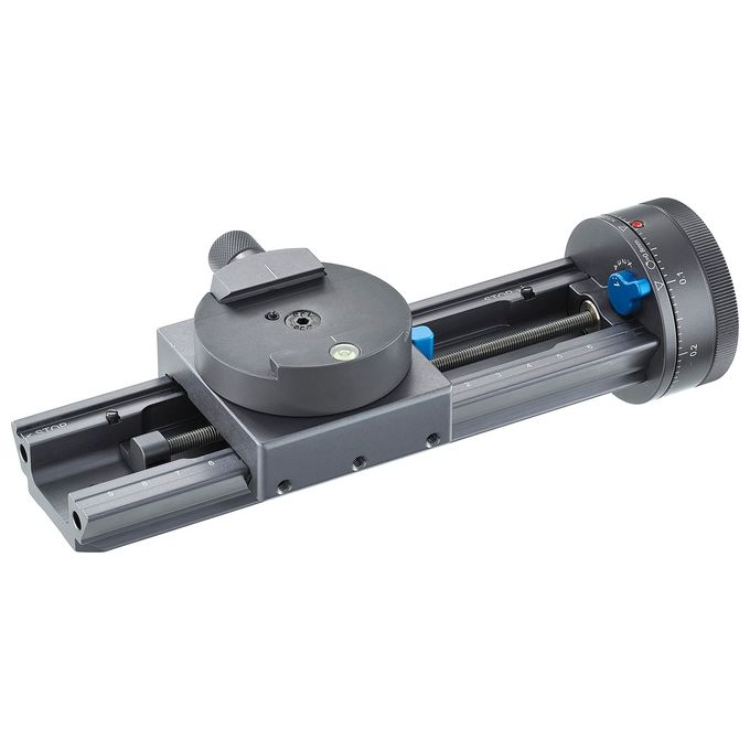 Novoflex CASTEL-M Carrello di Messa a Fuoco con Ruota di Regolazione Scorrimento 100 mm Capacita' 4 Kg Compatibile ARCA colore Nero