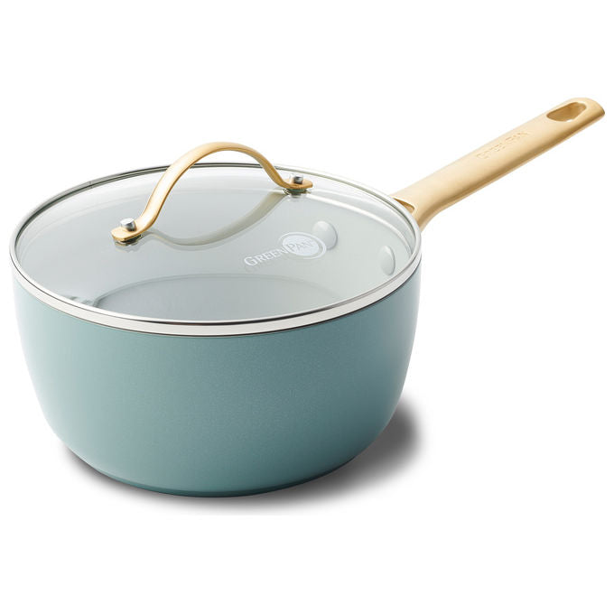 GreenPan CC002826-001 Padova Reserve Casseruola 2,01 L in Ceramica Antiaderente con Coperchio in Vetro Acciaio Inox Alluminio Induzione Compatibile Forno fino a 220 °C colore Blu