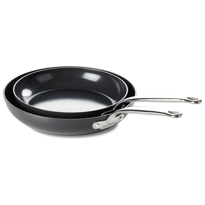 GreenPan CC005335-001 Barcelona Pro Set di padelle 20+28cm con rivestimento ceramico Thermolon Infinity antiaderente senza PFAS colore Nero