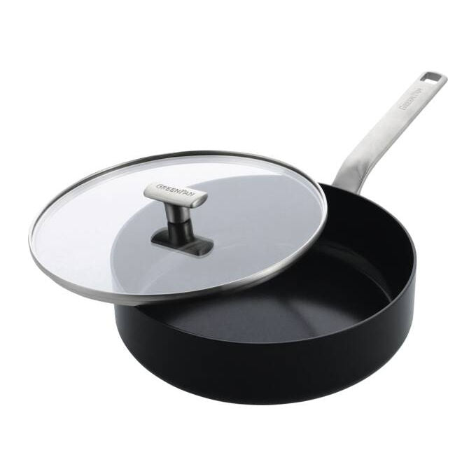 GreenPan CC007086-001 Evolution Padella Sauté con Coperchio Diametro 26 cm colore Nero