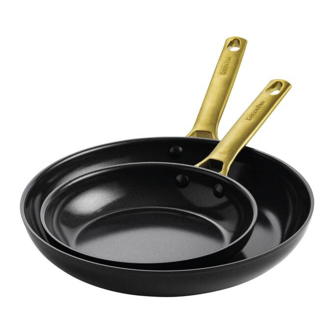 GreenPan CC008480-001 Set per friggere Diametro 20 cm e 26 cm colore Nero Oro