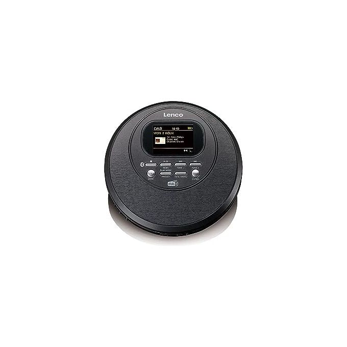 Lenco CD-500BK Lettore CD Portatile con Bluetooth 5.0 Radio DAB+ Display TFT 2 Pollici Batteria Integrata 1000mAh colore Nero
