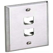 Panduit placca 2 moduli Mini-Com, acciaio inox spazzolato, installazione a incasso, RoHS, CFP2SY
