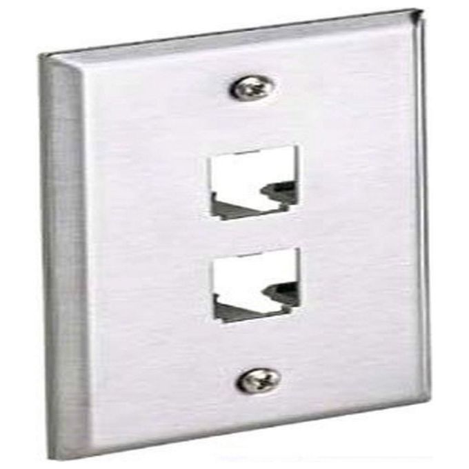 Panduit placca 2 moduli Mini-Com, acciaio inox spazzolato, installazione a incasso, RoHS, CFP2SY