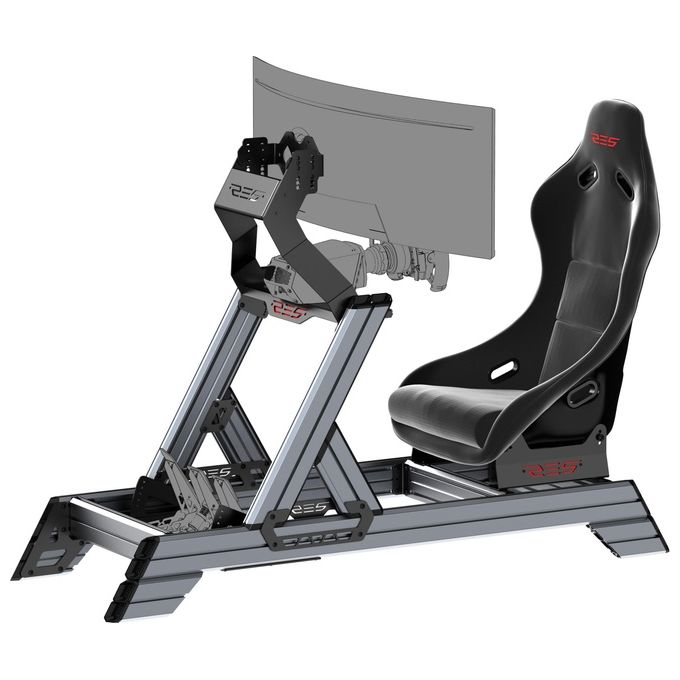 Res Tech CK SM 01 0B Smart Cockpit Abitacolo da corsa con sedile GT incluso peso 52 Kg colore Nero Grigio
