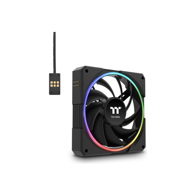 Thermaltake CL-F206-PL12SW-A TS120 EX RGB Ventola da 120 mm con Sensore di Temperatura Integrato e Tecnologia MagForce 2.0 per Collegamento a Cascata Colore Nero